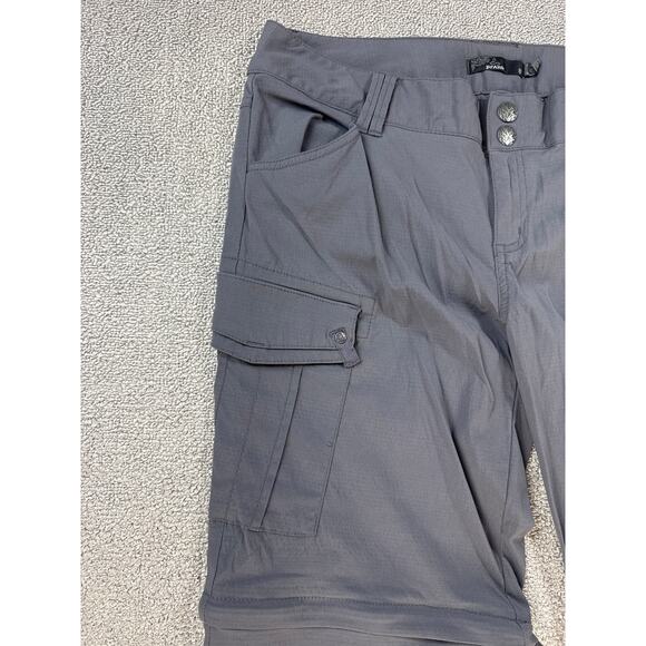 Prana Sage Convertible Pants 3 in 1 Capri Shorts Ripstop Gray Outdoors Sz 8 - Picture 3 of 14